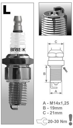 BRISK zapaľovacia sviečka LR14S rad Silver