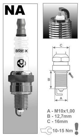 BRISK zapaľovacia sviečka NAR14YS rad Silver Racing