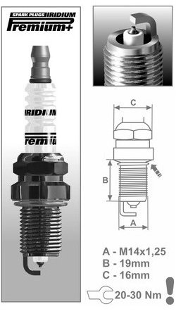 BRISK zapaľovacia sviečka P9 rad Premium Iridium+