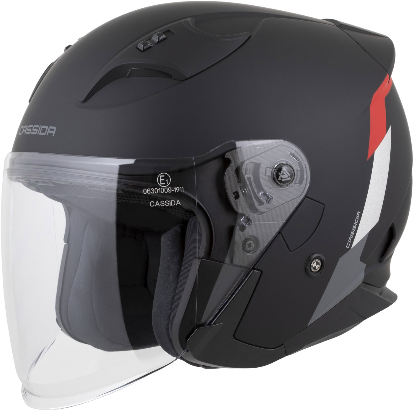 CASSIDA prilba Reflex 2.0 Safety 2026, čierna matná/červená/sivá/strieborná reflexná, veľkosť XS
