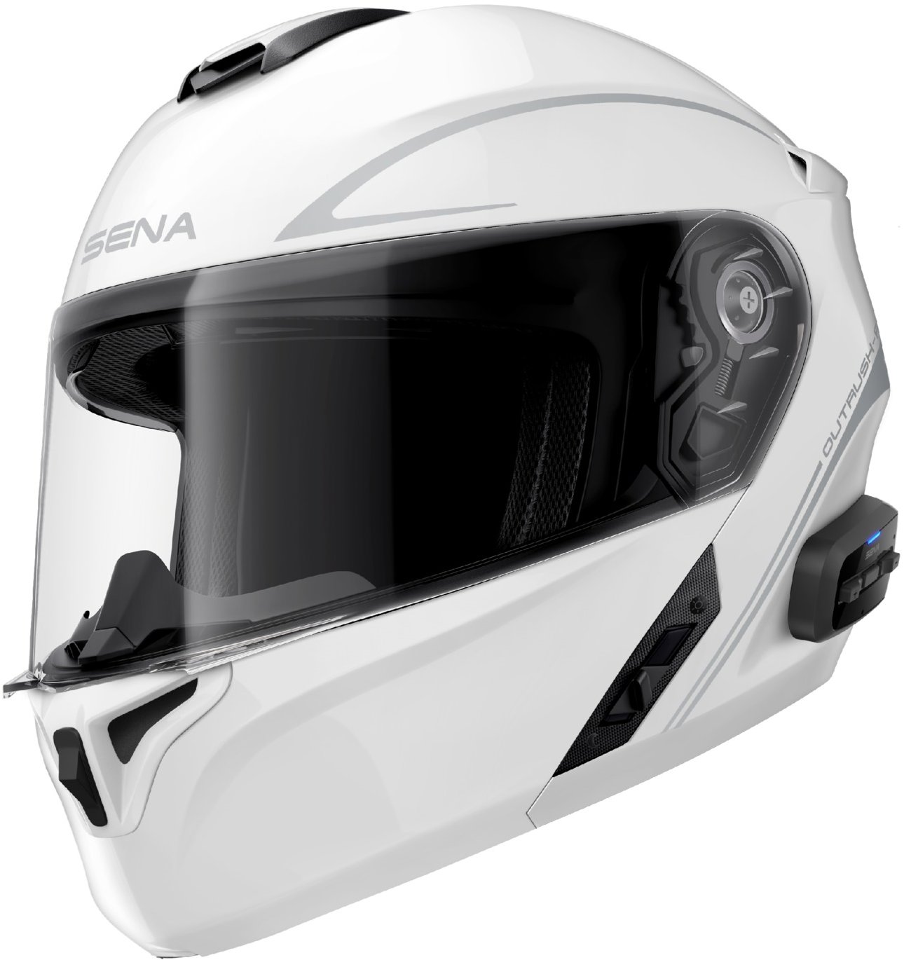 SENA Bluetooth prilba s headsetom Outrush R, lesklá biela, veľ. L