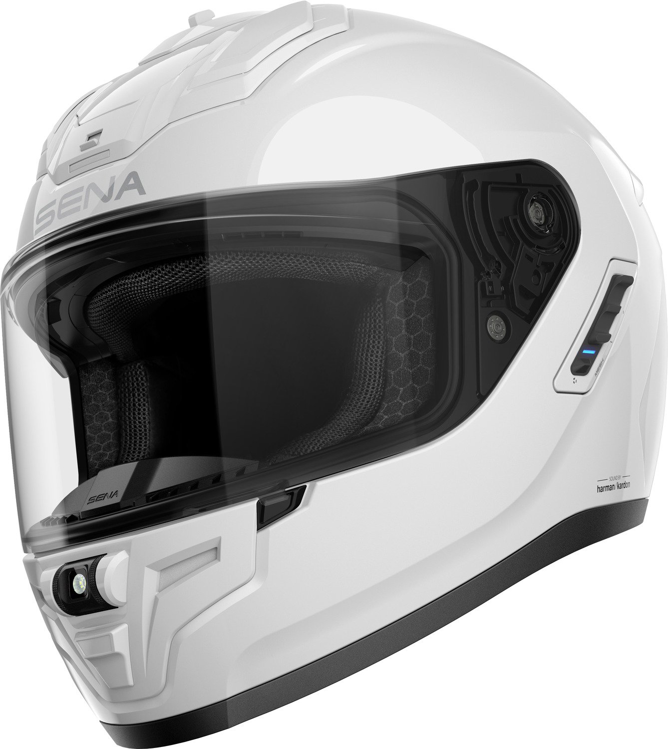 SENA Mesh prilba s headsetom Phantom, lesklá biela, vel. XL