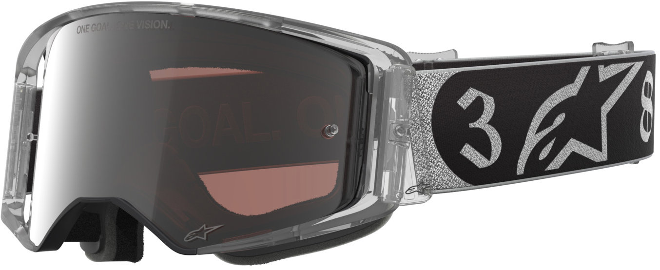 ALPINESTARS okuliare Supertech Vision DNGR38 XXV 2026, čierne/strieborné, zrkadlové strieborné plexi