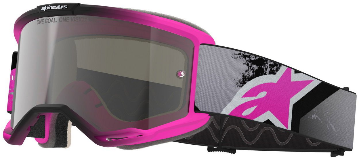 ALPINESTARS okuliare Vision 5 Lahnd 2026, ružové fluo/sivé/čierne/biele, zrkadlové strieborné plexi