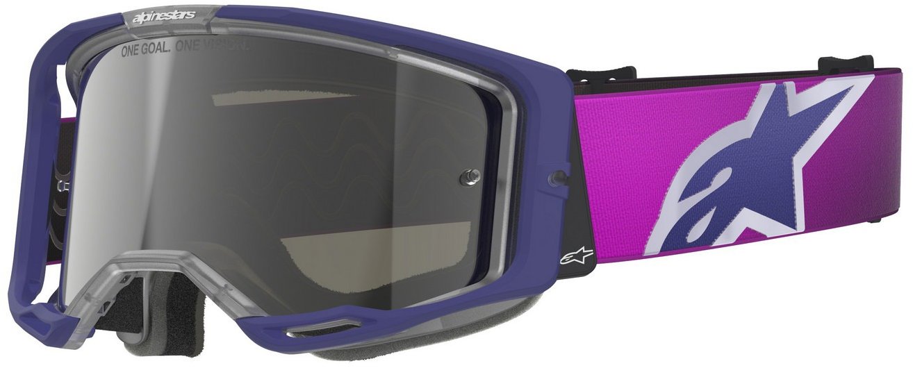 ALPINESTARS okuliare Vision 8 Corp 2026, fialové/číre, zrkadlové strieborné plexi