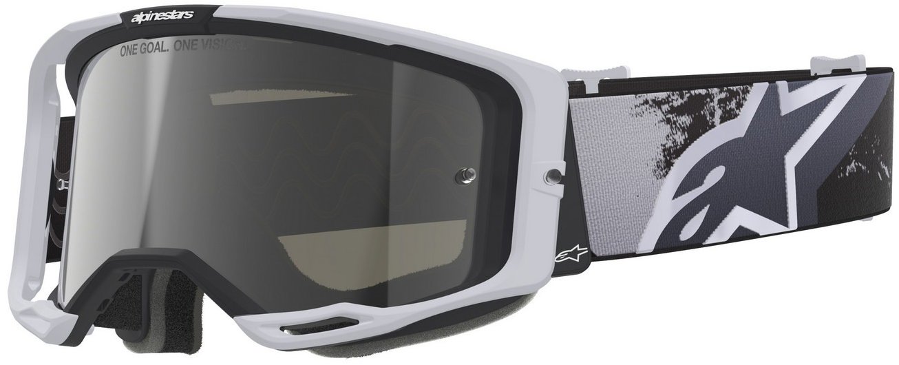 ALPINESTARS okuliare Vision 8 Lahnd 2026, biele/čierne, zrkadlové strieborné plexi