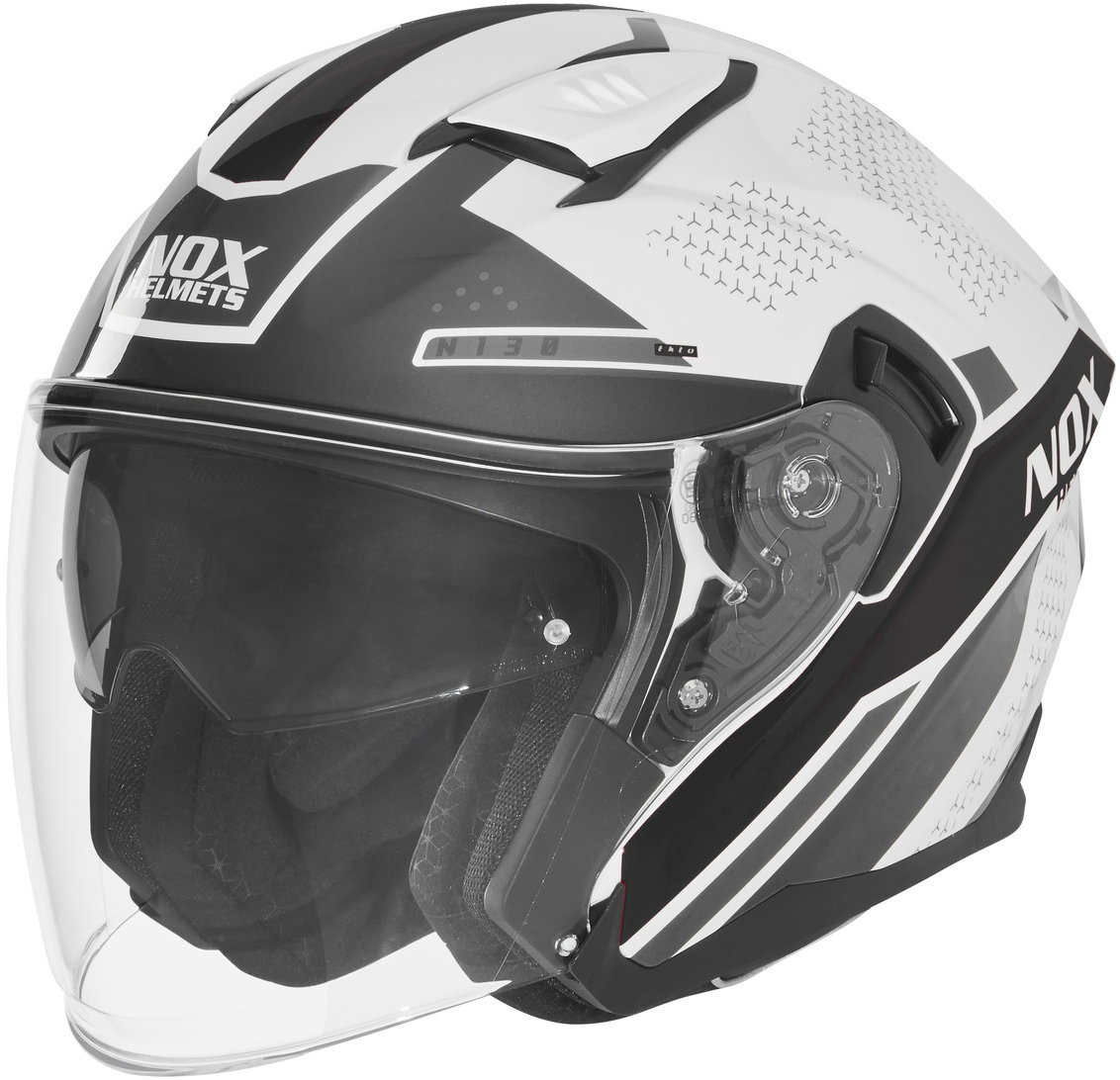 NOX prilba N130 EKTO 2026, biela, čierna, veľ. L