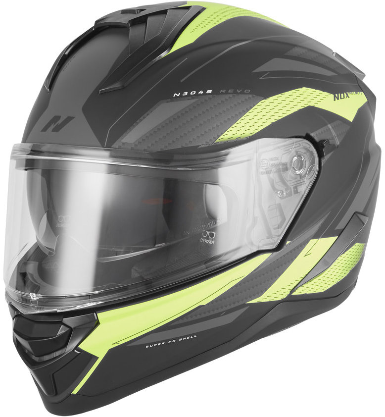 NOX prilba N304-S REVO 2026, čierna matná, žltá fluo, veľ. S
