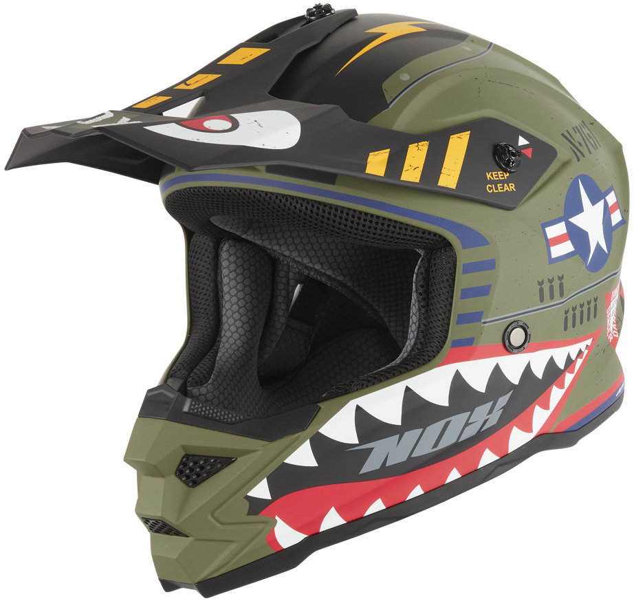 NOX prilba N761 FLY FIGHTER 2026, detská, kaki, viac farieb, obvod 47 – 48 cm, veľ. S