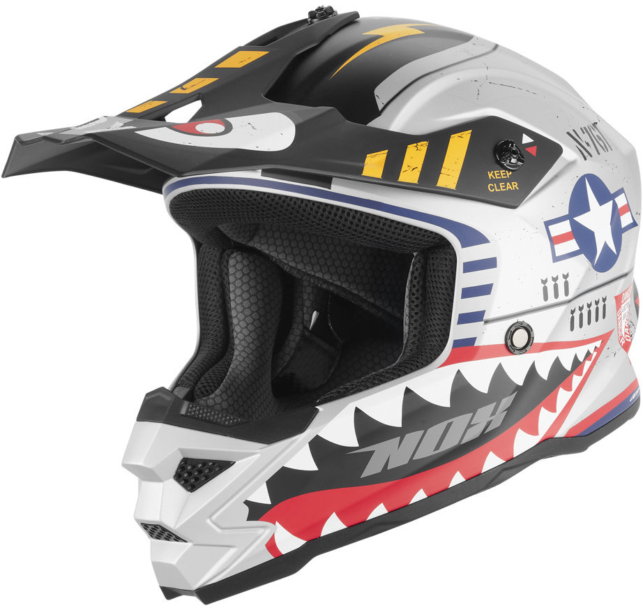 NOX, prilba N761 FLY FIGHTER 2026, detská, strieborná, viac farieb, obvod 49 - 50 cm, vel. M