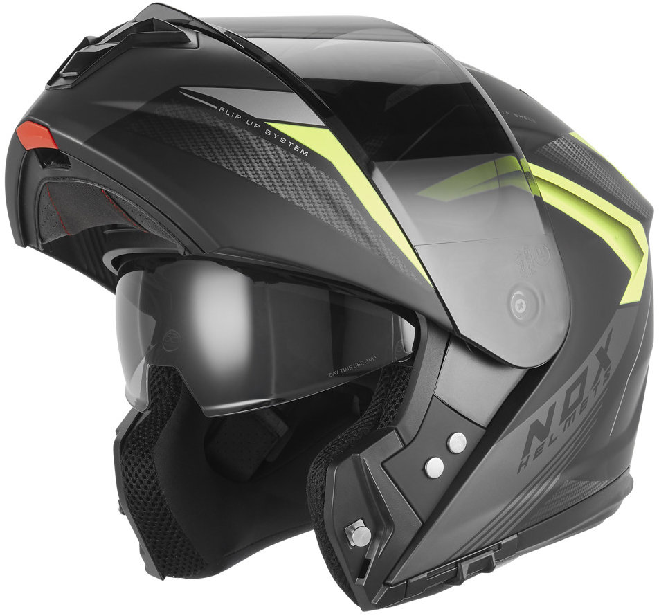 NOX prilba N968 SHIFT 2026, čierna matná, žltá fluo, veľ. L
