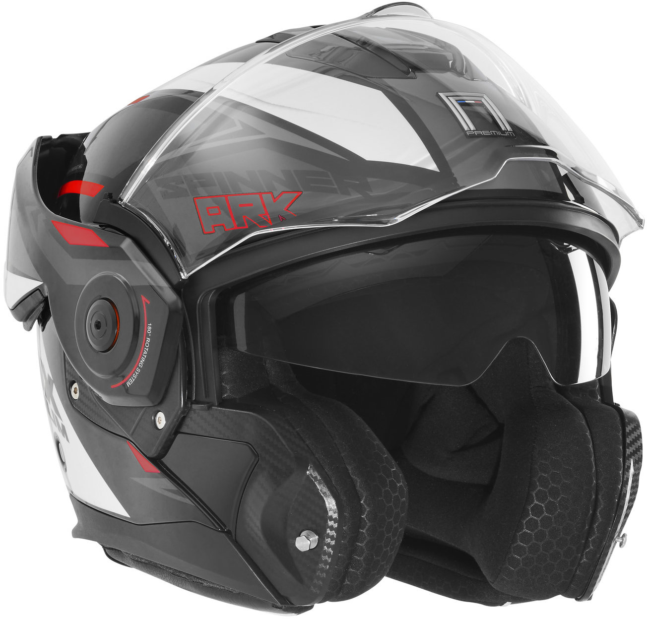 NOX PREMIUM prilba SPINNER 2026, čierna, biela, červená, veľ. S