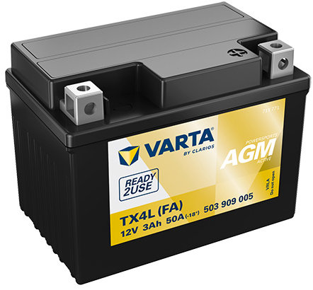 VARTA Powersports AGM Active TX4L, 3 Ah, 12 V (YTX4L-BS)