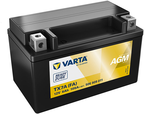 VARTA Powersports AGM Active TX7A, 6 Ah, 12 V (YTX7A-BS)