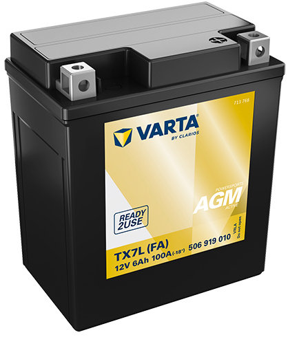 VARTA Powersports AGM Active TX7L, 6 Ah, 12 V (YTX7L-BS)
