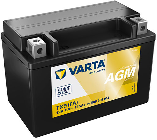 VARTA Powersports AGM Active TX9, 8 Ah, 12 V (YTX9-BS)