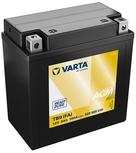 VARTA Powersports AGM Active TB9, 9 Ah, 12 V (YTB9-BS)