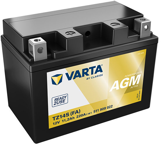 VARTA Powersports AGM Active TZ14S, 11 Ah, 12 V (YTZ14S-BS)