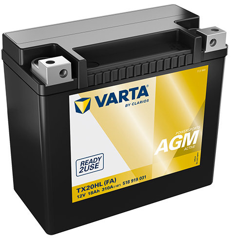 VARTA Powersports AGM Active TX20HL, 18 Ah, 12 V (YTX20HL-BS)