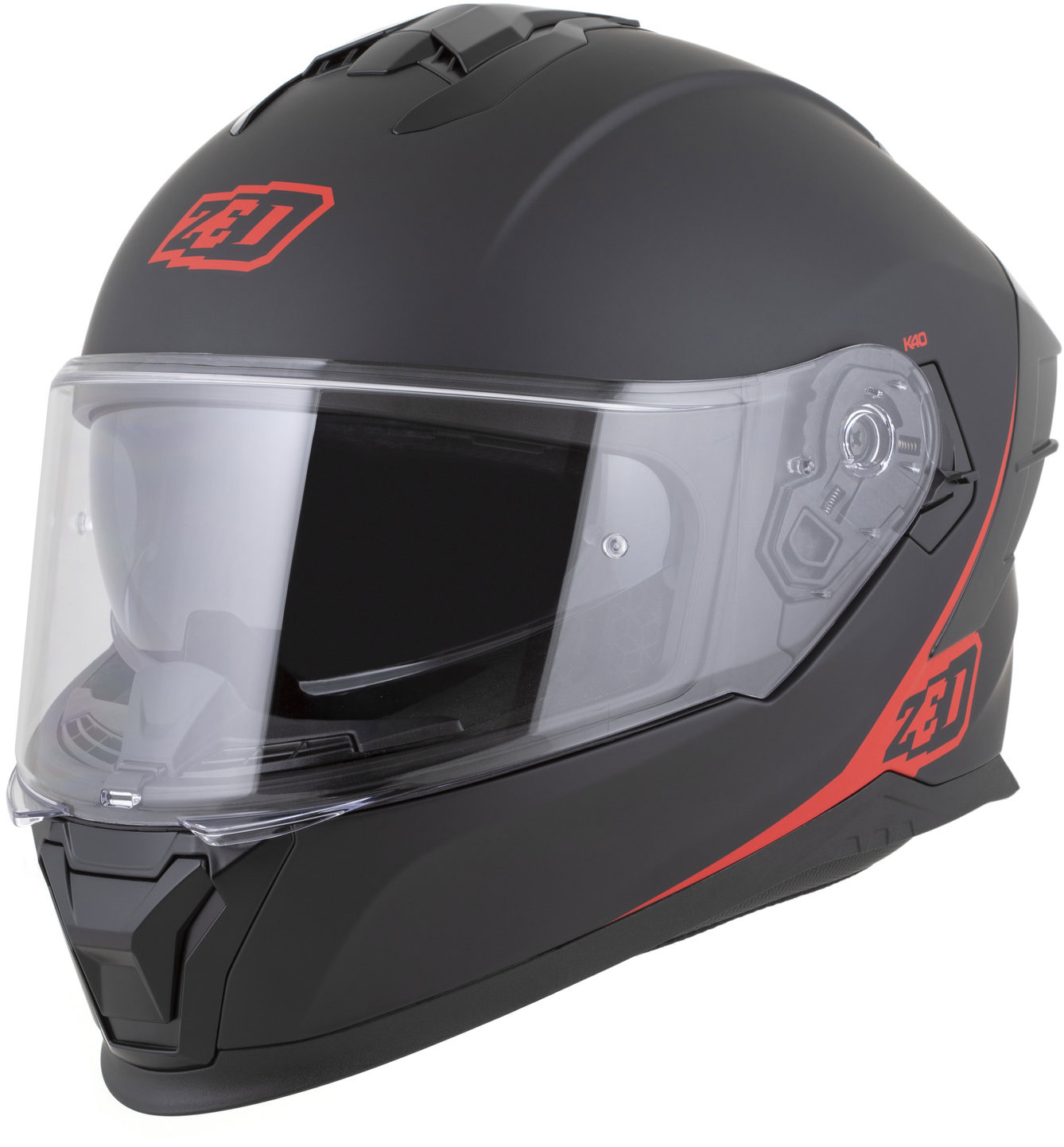 ZED prilba K40 2026, čierna matná/červená, veľ. S