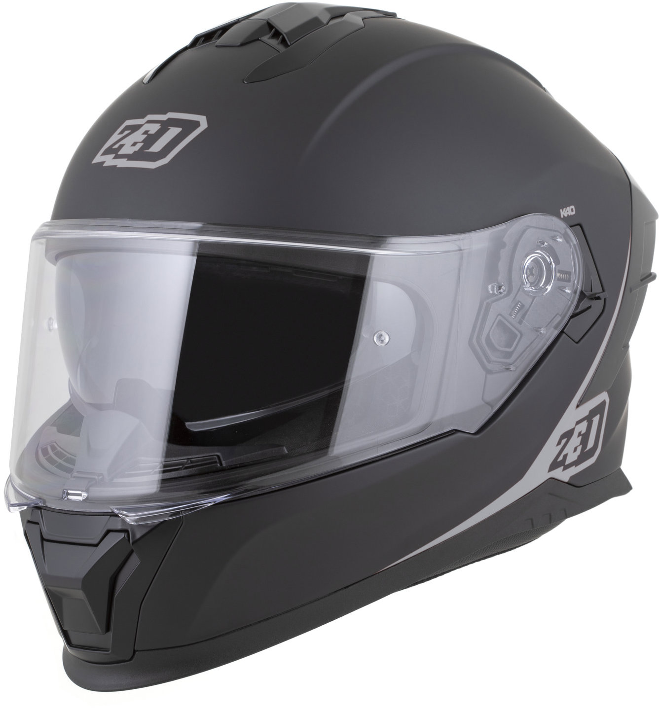 ZED prilba K40 2026, čierna matná/tmavo sivá, veľ. XL