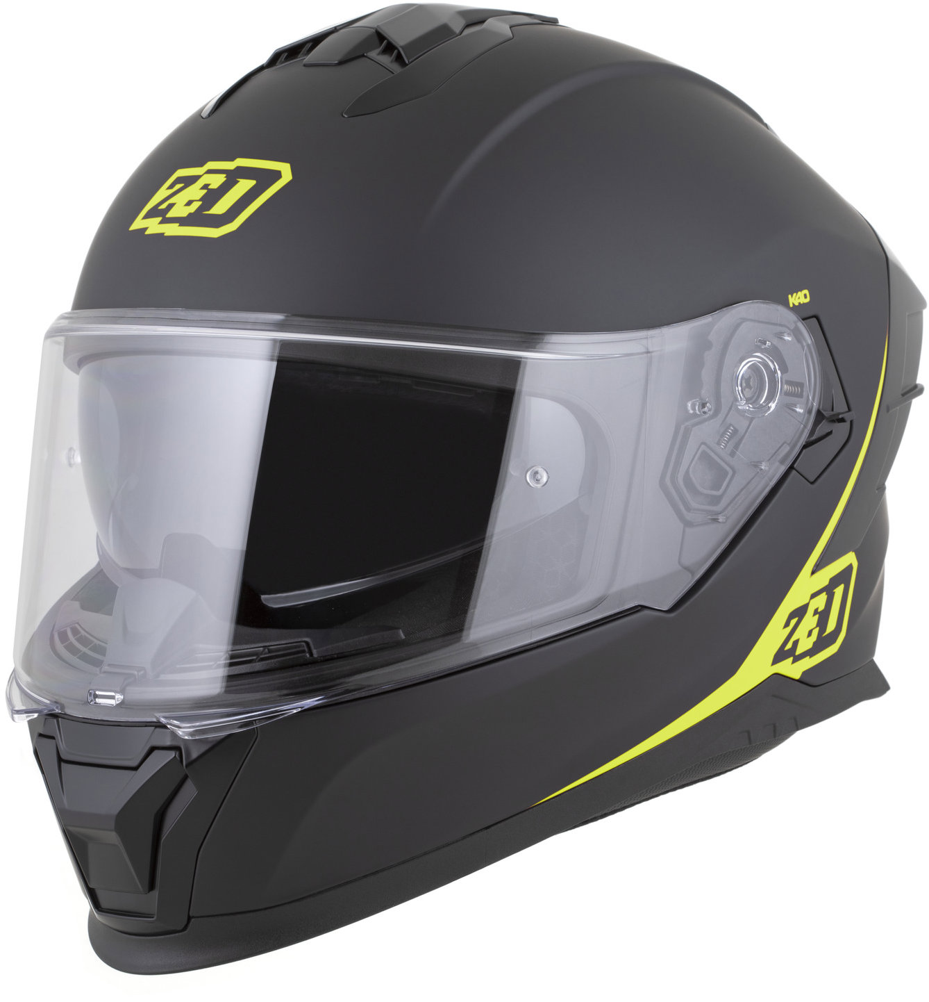 ZED prilba K40 2026, čierna matná/žltá fluo, veľ. M