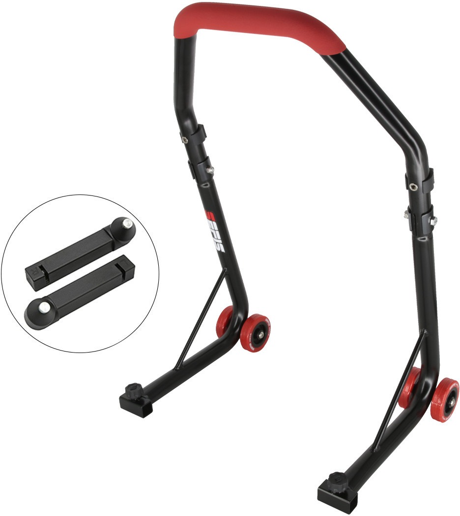 SEFIS D18 univerzálny predný moto stojan – červený – tŕň