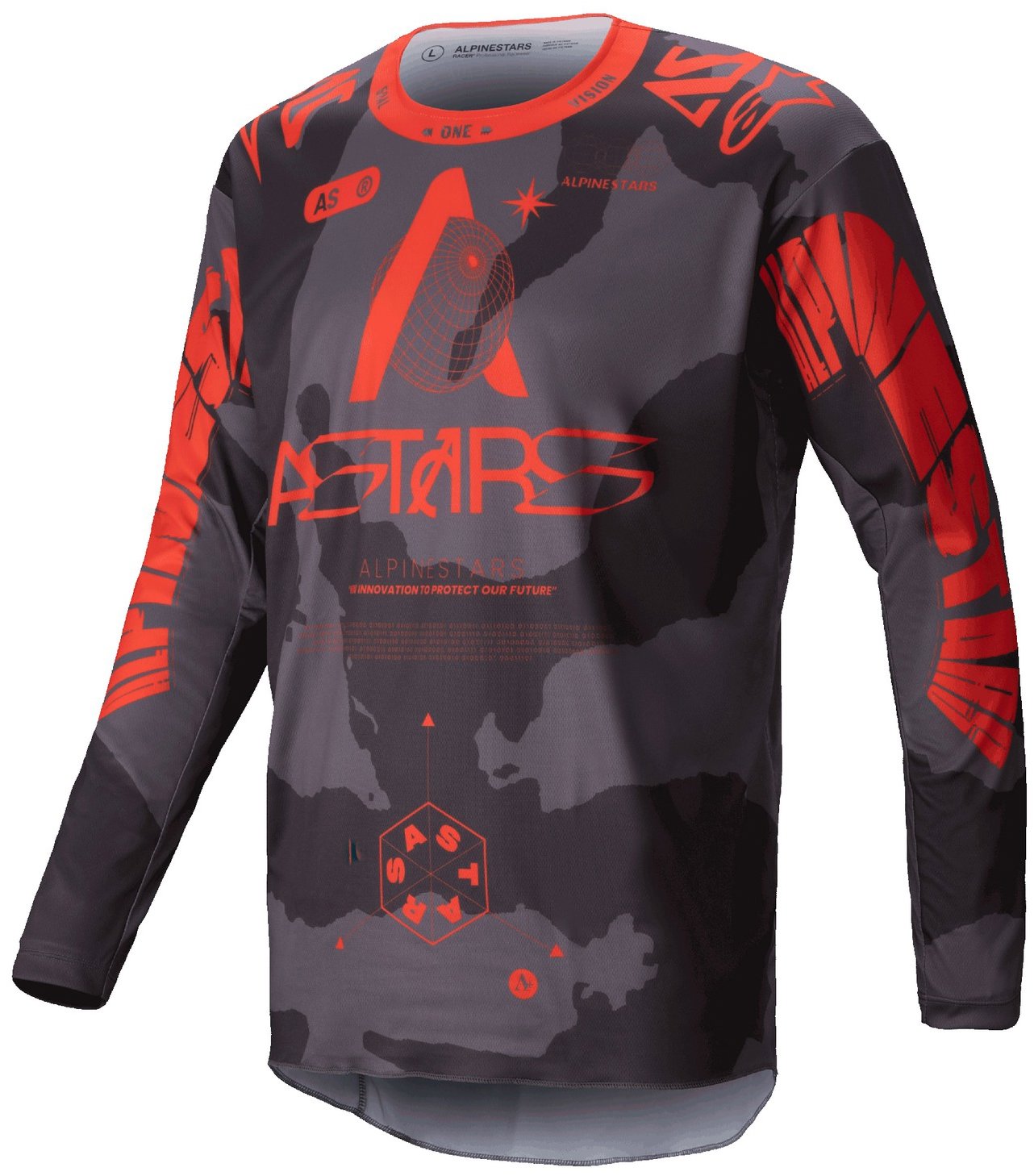 ALPINESTARS RACER HOLLOW, sivý camo/oranžový fluo, 2025, veľ. M