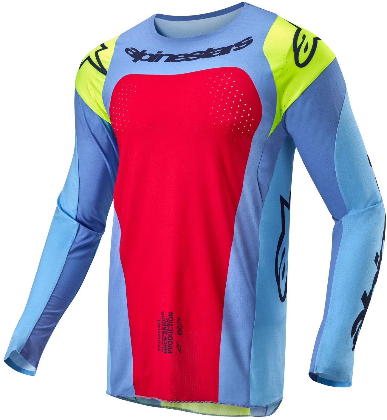 ALPINESTARS TECHSTAR OCURI, svetlomodrý/žltý fluo/červený, 2024, veľ. L