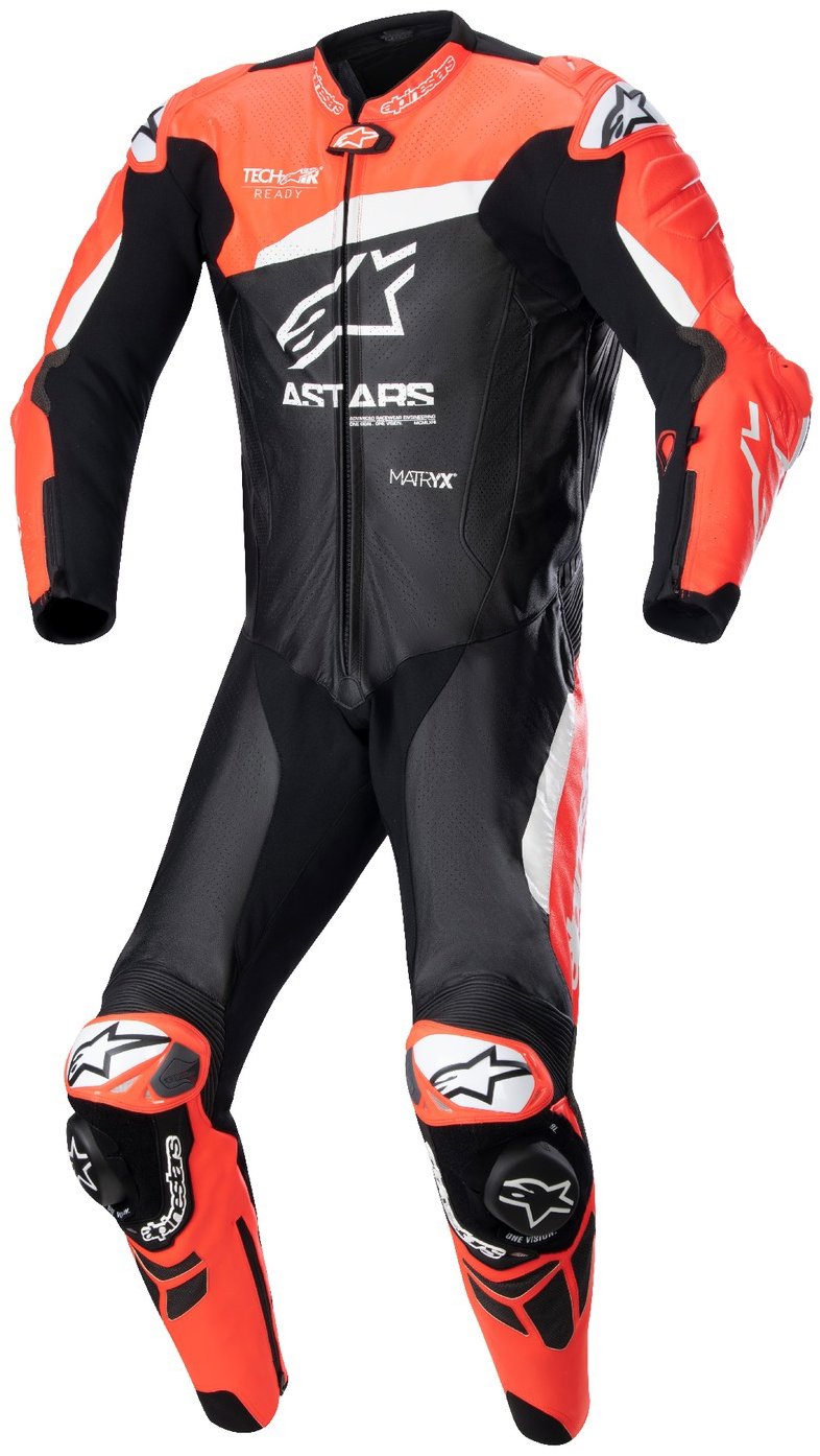ALPINESTARS jednodielna GP PLUS 4, TECH-AIR kompatibilná, čierna/červená/biela, 2024, veľ. 52