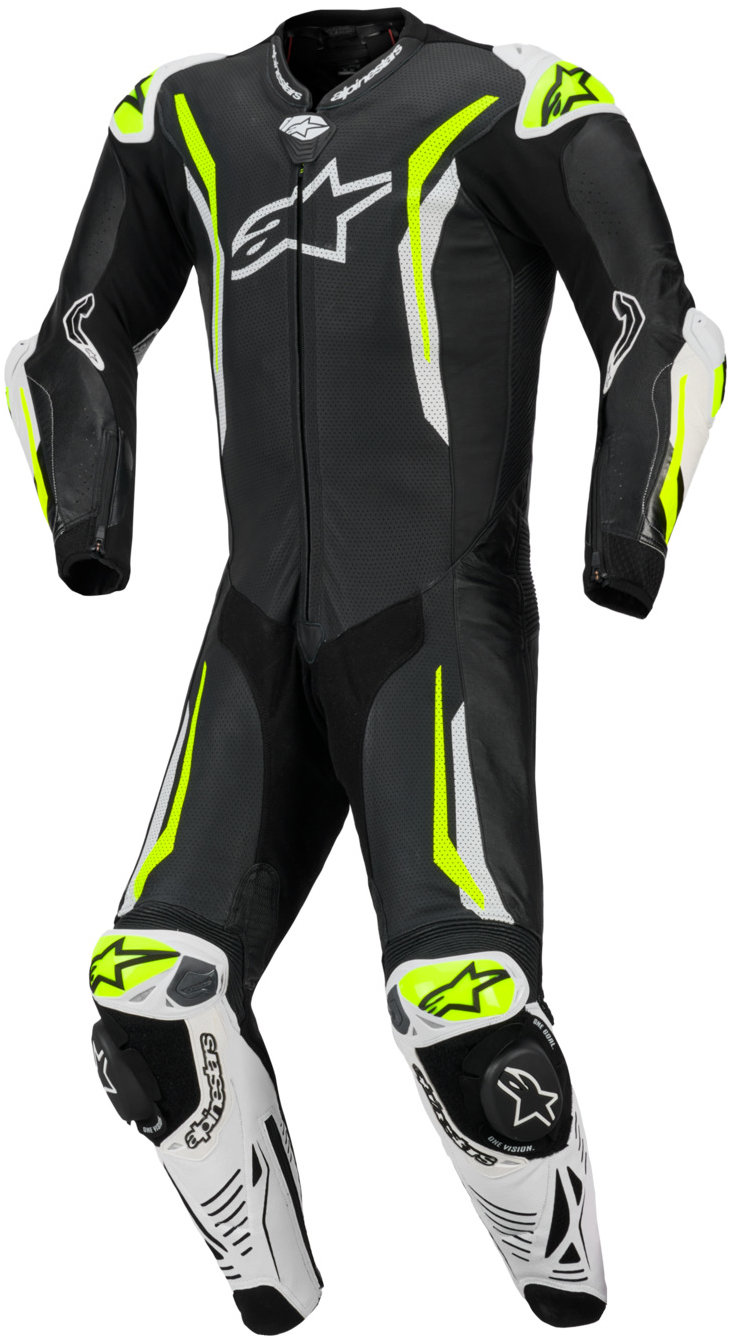ALPINESTARS jednodielna GP TECH V5, čierna/biela/žltá fluo, 2026, veľkosť 52