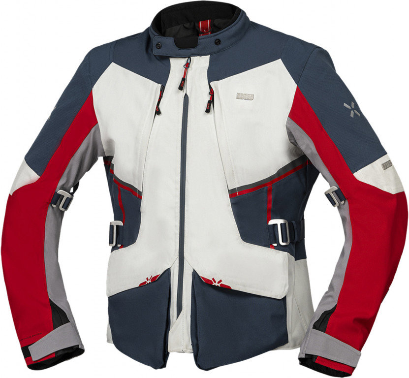 iXS Bunda s laminovanou membránou TOURSTER-STX 1.0 X2-111405 světle šedá-modrá-červená L