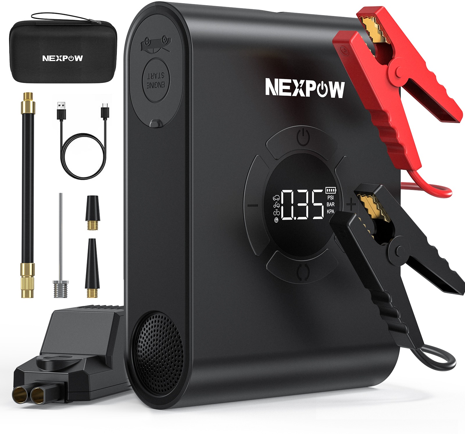 NEXPOW AKP-P200 12 V jump starter with air pump 1500 A 8000 mAh