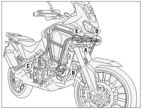 KAPPA KNH1205 horný padací rám HONDA CRF1100L Africa Twin Adventure Sports (24)
