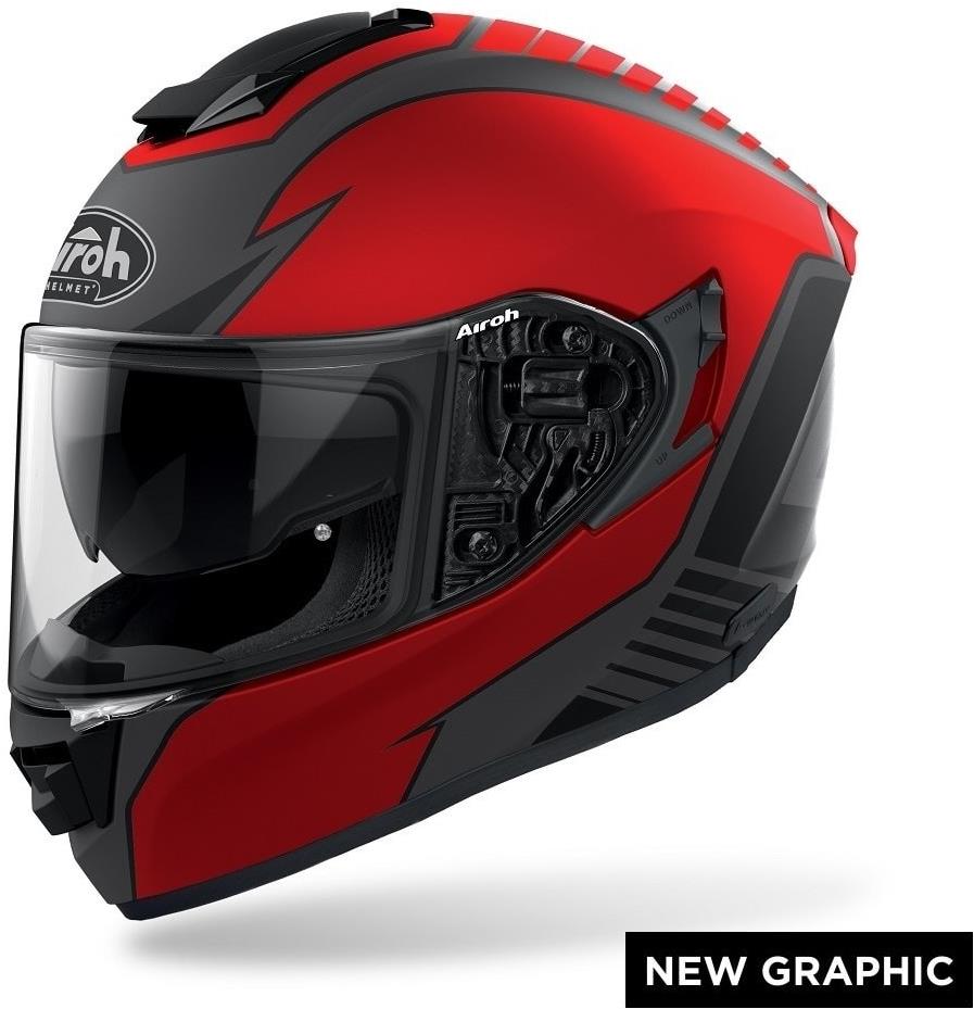 AIROH ST.501 TYPE ST5T55 – červená integrálna moto prilba, M