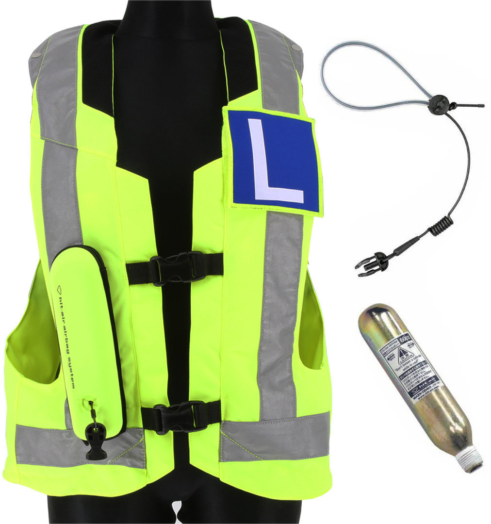 Hit-Air MLV 2 airbag vesta žltá reflexná pre autoškoly – Veľkosť: Medium (S – XL)