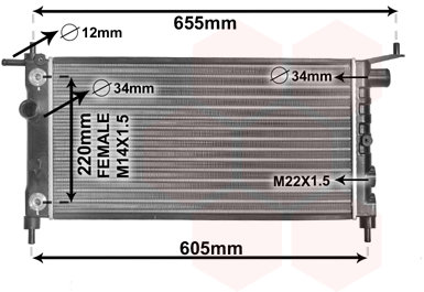 VAN WEZEL chladič, chladenie motora 37002184