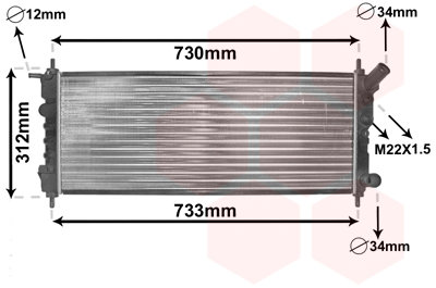 VAN WEZEL chladič, chladenie motora 37002263