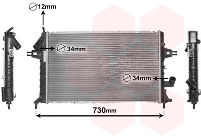 VAN WEZEL chladič, chladenie motora 37002294