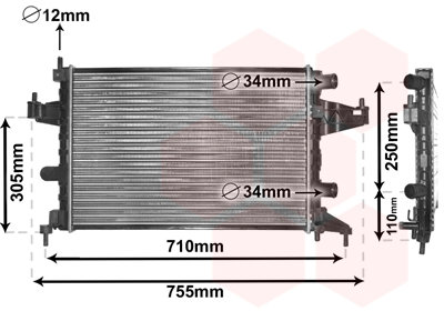 VAN WEZEL chladič, chladenie motora 37002303