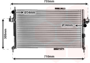 VAN WEZEL chladič, chladenie motora 37002305