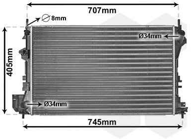 VAN WEZEL chladič, chladenie motora 37002338