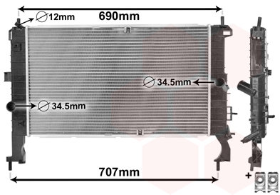 VAN WEZEL chladič, chladenie motora 37002346