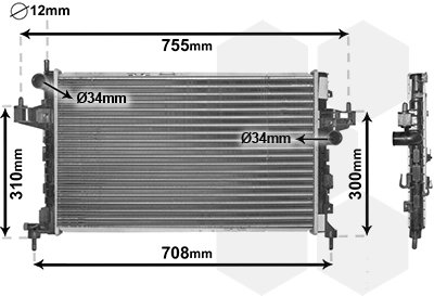VAN WEZEL chladič, chladenie motora 37002380