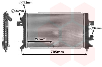 VAN WEZEL chladič, chladenie motora 37002383