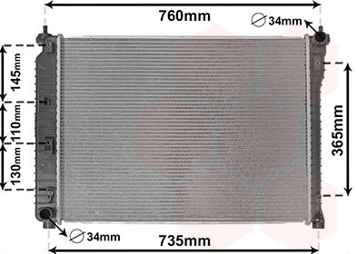 VAN WEZEL chladič, chladenie motora 37002435