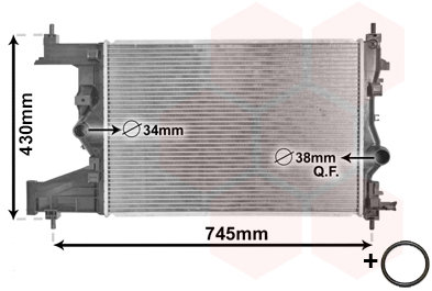 VAN WEZEL chladič, chladenie motora 37002487