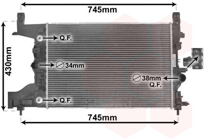 VAN WEZEL chladič, chladenie motora 37002545