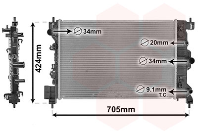 VAN WEZEL chladič, chladenie motora 37002666