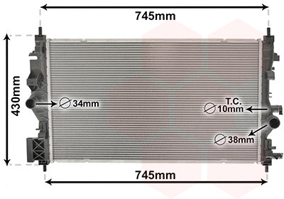 VAN WEZEL chladič, chladenie motora 37002683